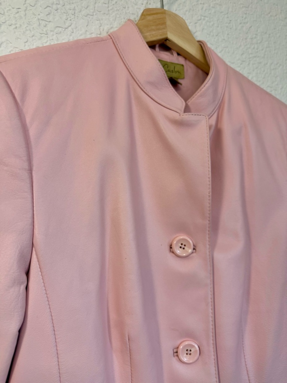 Caslon Genuine Soft Leather Jacket | Blush Pink | Luxe Spring Blazer | M - Picture 5 of 13
